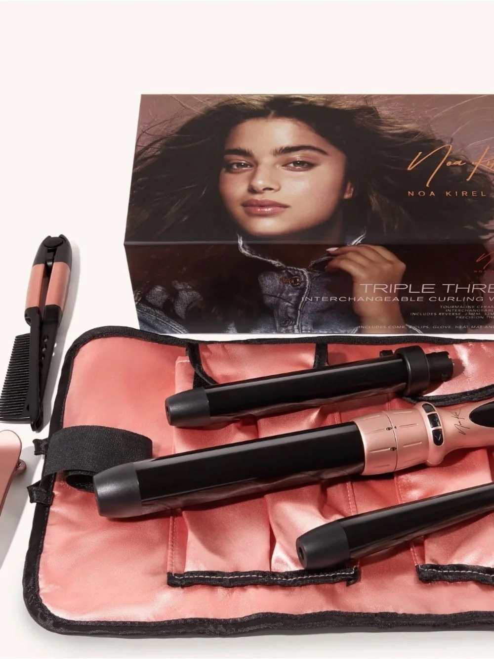 Triple Barrel Curling Wand Set - Rose Gold - full set. Brand new